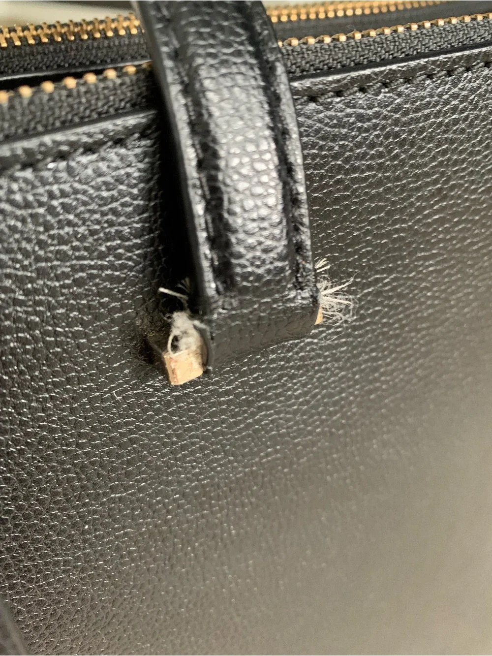 Kate Spade Black and White Leather Tote with Gold Hardware